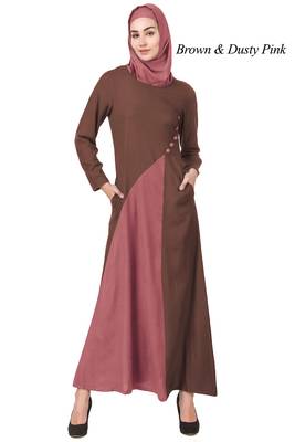 MyBatua Multicolor Rayon Arabian Dailywear Islamic Muslim Long Abaya With Hijab 1