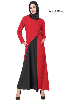 MyBatua Multicolor Rayon Arabian Dailywear Islamic Muslim Long Abaya With Hijab 1