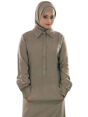 MyBatua Beige Rayon Arabian Dailywear Islamic Muslim Long Abaya With Hijab 2