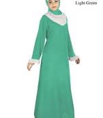 MyBatua Green Polyester Arabian Dailywear Islamic Muslim Long Abaya With Hijab