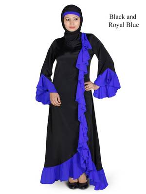 MyBatua Multicolor Polyester Arabian Dailywear Islamic Muslim Long Abaya With Hijab 1