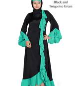 MyBatua Multicolor Polyester Arabian Dailywear Islamic Muslim Long Abaya With Hijab