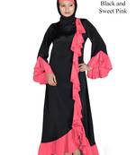 MyBatua Multicolor Polyester Arabian Dailywear Islamic Muslim Long Abaya With Hijab