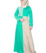 MyBatua Multicolor Polyester Arabian Dailywear Islamic Muslim Long Abaya With Hijab