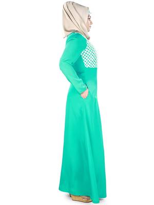 MyBatua Multicolor Polyester Arabian Dailywear Islamic Muslim Long Abaya With Hijab 3