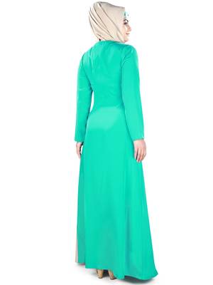 MyBatua Multicolor Polyester Arabian Dailywear Islamic Muslim Long Abaya With Hijab 4