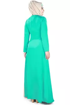 MyBatua Multicolor Polyester Arabian Dailywear Islamic Muslim Long Abaya With Hijab