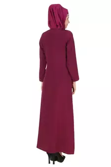 MyBatua Pink Polyester Arabian Dailywear Islamic Muslim Long Abaya With Hijab