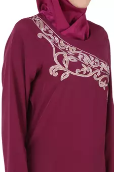 MyBatua Pink Polyester Arabian Dailywear Islamic Muslim Long Abaya With Hijab