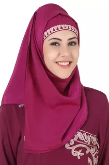 MyBatua Pink Polyester Arabian Dailywear Islamic Muslim Long Abaya With Hijab