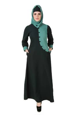 MyBatua Multicolor Polyester Arabian Dailywear Islamic Muslim Long Abaya With Hijab 1