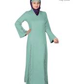 MyBatua Blue Rayon Arabian Dailywear Islamic Muslim Long Abaya With Hijab