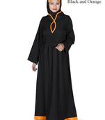 MyBatua Black Polyester Arabian Dailywear Islamic Muslim Long Abaya With Hijab