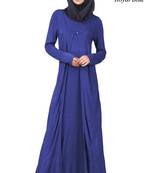 MyBatua Blue Viscose Arabian Dailywear Islamic Muslim Long Abaya With Hijab