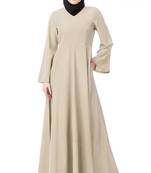 MyBatua Grey Polyester Arabian Dailywear Islamic Muslim Long Abaya With Hijab