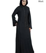 MyBatua Black Rayon Arabian Dailywear Islamic Muslim Long Abaya With Hijab
