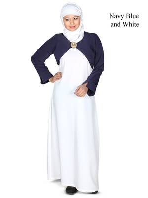MyBatua Multicolor Polyester Arabian Dailywear Islamic Muslim Long Abaya With Hijab 1