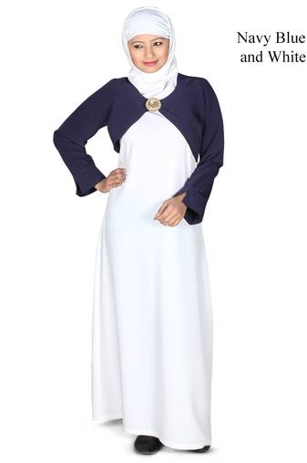 MyBatua Multicolor Polyester Arabian Dailywear Islamic Muslim Long Abaya With Hijab