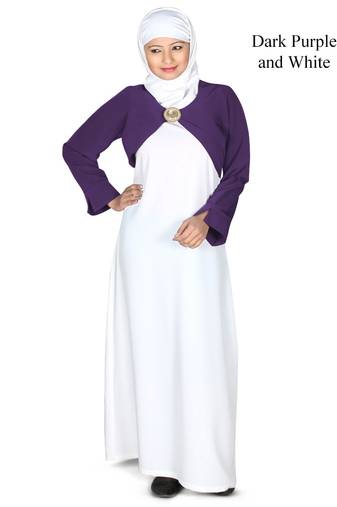 MyBatua Multicolor Polyester Arabian Dailywear Islamic Muslim Long Abaya With Hijab