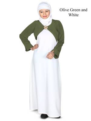 MyBatua Multicolor Polyester Arabian Dailywear Islamic Muslim Long Abaya With Hijab 1