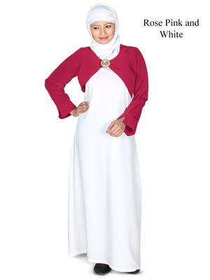 MyBatua Multicolor Polyester Arabian Dailywear Islamic Muslim Long Abaya With Hijab 1