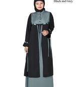 MyBatua Multicolor Polyester Arabian Dailywear Islamic Muslim Long Abaya With Hijab