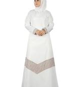 MyBatua White Cotton Arabian Dailywear Islamic Muslim Long Abaya With Hijab