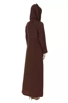 MyBatua Brown Polyester Arabian Dailywear Islamic Muslim Long Abaya With Hijab