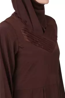 MyBatua Brown Polyester Arabian Dailywear Islamic Muslim Long Abaya With Hijab