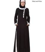 MyBatua Black Rayon Arabian Dailywear Islamic Muslim Long Abaya With Hijab