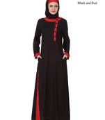 MyBatua Black Rayon Arabian Dailywear Islamic Muslim Long Abaya With Hijab