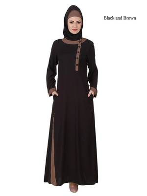 MyBatua Black Rayon Arabian Dailywear Islamic Muslim Long Abaya With Hijab 1
