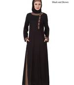 MyBatua Black Rayon Arabian Dailywear Islamic Muslim Long Abaya With Hijab