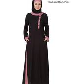 MyBatua Black Rayon Arabian Dailywear Islamic Muslim Long Abaya With Hijab