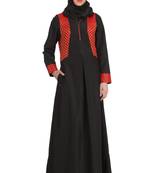 MyBatua Black Polyester Arabian Dailywear Islamic Muslim Long Abaya With Hijab