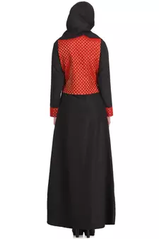 MyBatua Black Polyester Arabian Dailywear Islamic Muslim Long Abaya With Hijab