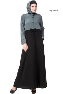 MyBatua Multicolor Polyester Arabian Dailywear Islamic Muslim Long Abaya With Hijab 1