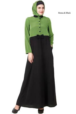 MyBatua Multicolor Polyester Arabian Dailywear Islamic Muslim Long Abaya With Hijab 1