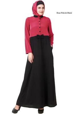 MyBatua Multicolor Polyester Arabian Dailywear Islamic Muslim Long Abaya With Hijab 1