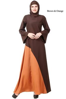 MyBatua Multicolor Polyester Arabian Dailywear Islamic Muslim Long Abaya With Hijab 1