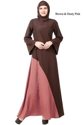 MyBatua Multicolor Polyester Arabian Dailywear Islamic Muslim Long Abaya With Hijab 1