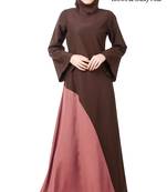 MyBatua Multicolor Polyester Arabian Dailywear Islamic Muslim Long Abaya With Hijab