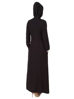 MyBatua Black Rayon Arabian Dailywear Islamic Muslim Long Abaya With Hijab 2