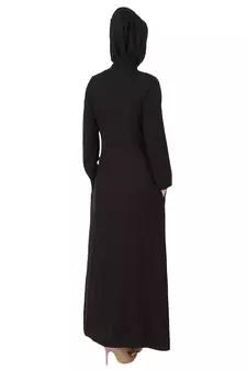 MyBatua Black Rayon Arabian Dailywear Islamic Muslim Long Abaya With Hijab