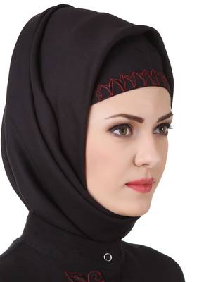 MyBatua Black Rayon Arabian Dailywear Islamic Muslim Long Abaya With Hijab 4