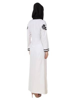 MyBatua White Rayon Arabian Dailywear Islamic Muslim Long Abaya With Hijab 2