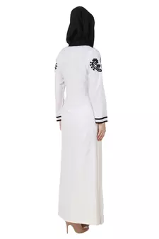 MyBatua White Rayon Arabian Dailywear Islamic Muslim Long Abaya With Hijab
