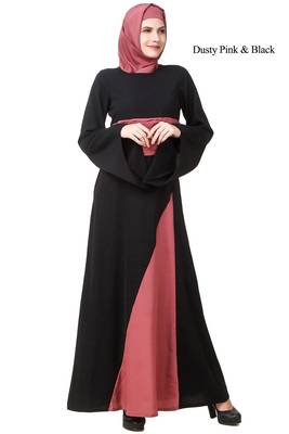 MyBatua Multicolor Polyester Arabian Dailywear Islamic Muslim Long Abaya With Hijab 1