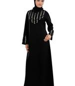 MyBatua Black Polyester Arabian Dailywear Islamic Muslim Long Abaya With Hijab