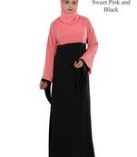 MyBatua Multicolor Crepe Arabian Dailywear Islamic Muslim Long Abaya With Hijab